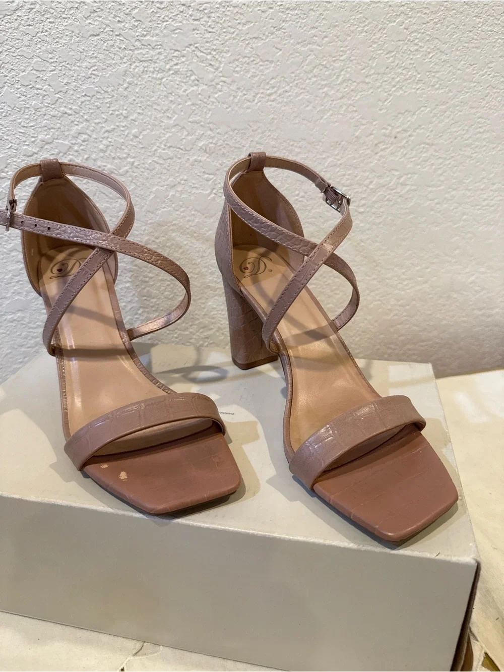 Delicious Blush Strappy Block Heel Sandals